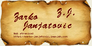 Žarko Janjatović vizit kartica